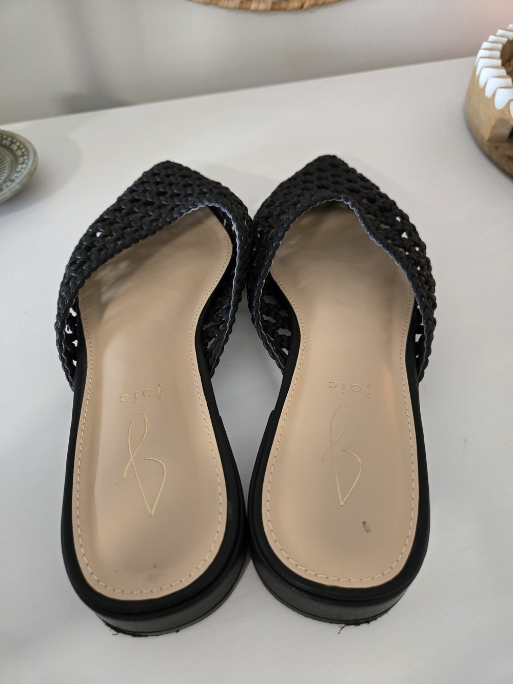 Joie Black Woven Pointed‑Toe Mule Flats – Size 9.5, New - Picture 3 of 5